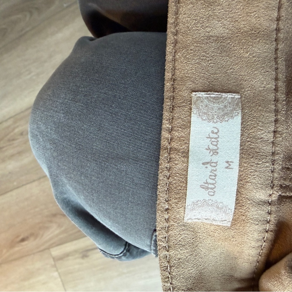 Altar'd State Tan Faux Suede Skirt with Button Detail - Picture 5 of 6
